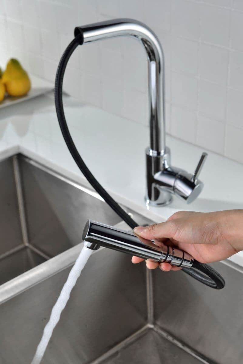 Grifería monomando para Cocina caño extraíble serie MALTA acabado cromo - Imagen 1