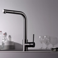 Grifería monomando para Cocina caño extraíble serie MALTA acabado negro / gun metal - Imagen 1