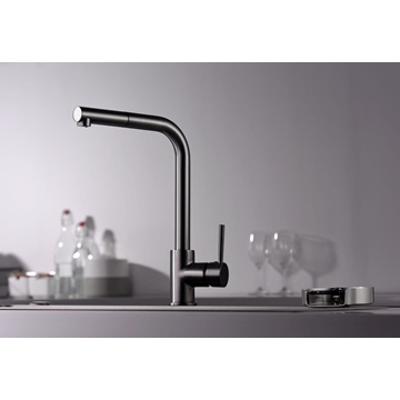 Grifería monomando para Cocina caño extraíble serie MALTA acabado negro / gun metal - Imagen 1