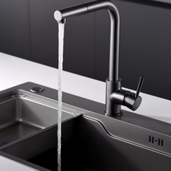 Grifería monomando para Cocina caño extraíble serie MALTA acabado negro / gun metal - Imagen 2