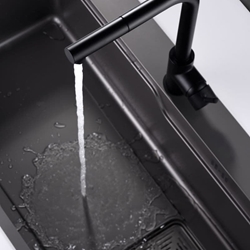 Grifería monomando para Cocina caño extraíble serie MALTA acabado negro mate - Imagen 1