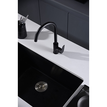 Grifería monomando para Cocina serie BÉLGICA acabado negro mate - Imagen 1