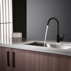 Grifería monomando para Cocina serie LYON acabado negro mate - Imagen 1