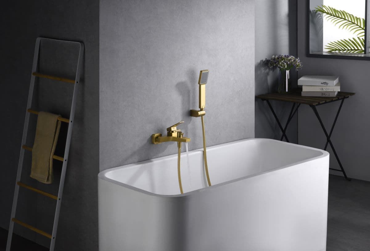 Griferia para baño / ducha monomando serie ART acabado oro cepillado - Imagen 1