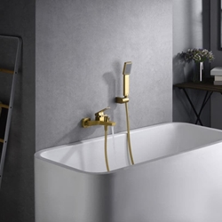 Griferia para baño / ducha monomando serie ART acabado oro cepillado - Imagen 1