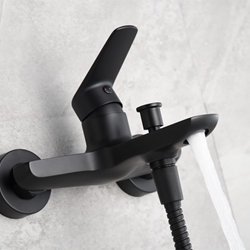 Griferia para baño/ducha monomando serie BELGICA acabado negro mate - Imagen 2