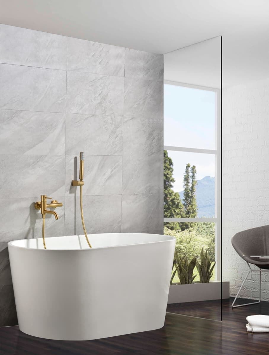 Griferia para baño / ducha monomando serie MONZA acabado oro cepillado - Imagen 1