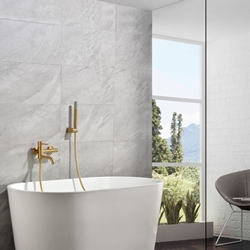 Griferia para baño / ducha monomando serie MONZA acabado oro cepillado - Imagen 1