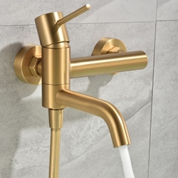 Griferia para baño / ducha monomando serie MONZA acabado oro cepillado - Imagen 2