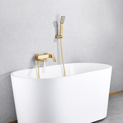 Griferia para baño / ducha monomando serie PISA acabado oro cepillado - Imagen 1