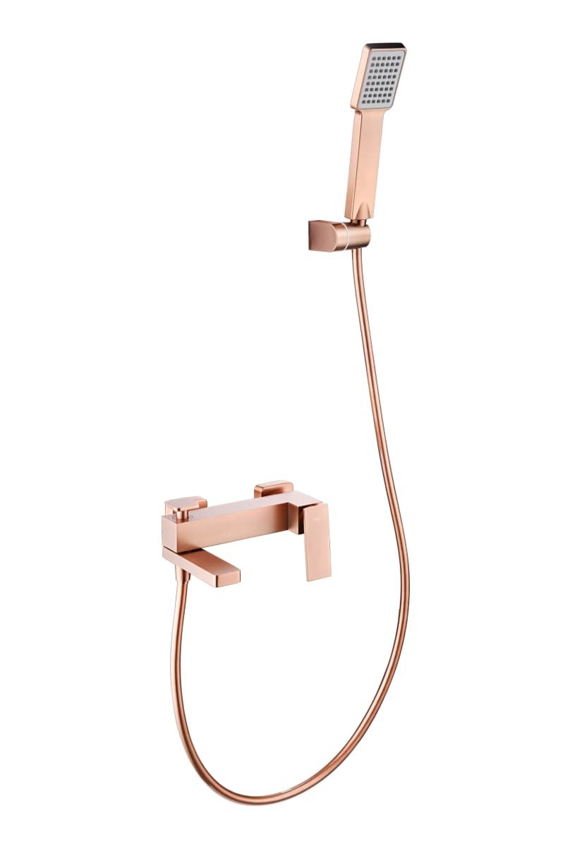 Griferia para baño / ducha monomando serie PISA acabado oro rosa cepillado - Imagen 5