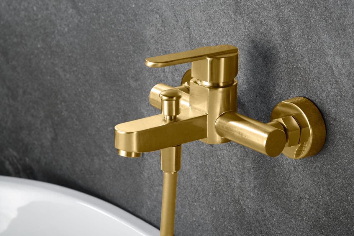 Griferia para baño / ducha monomando serie ROMA acabado oro cepillado - Imagen 3