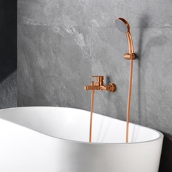 Griferia para baño / ducha monomando serie ROMA acabado oro rosa cepillado - Imagen 1