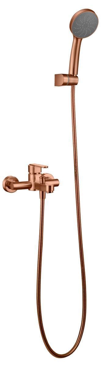 Griferia para baño / ducha monomando serie ROMA acabado oro rosa cepillado - Imagen 2