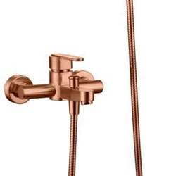 Griferia para baño / ducha monomando serie ROMA acabado oro rosa cepillado - Imagen 2