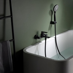 Griferia para baño / ducha monomando serie URAL acabado negro mate - Imagen 1