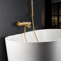 Griferia para baño / ducha Termostática serie GENOVA acabado oro cepillado - Imagen 1