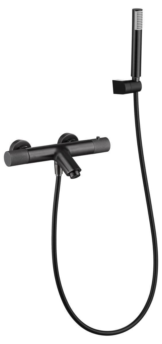 Griferia para baño / ducha Termostática serie LINE acabado negro gun metal - Imagen 2