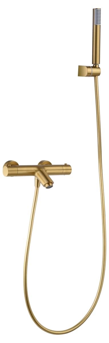Griferia para baño / ducha termostatica serie MONZA acabado oro cepillado - Imagen 2