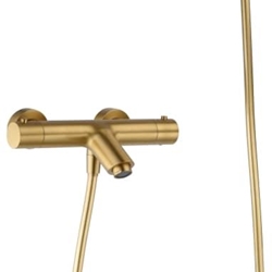 Griferia para baño / ducha termostatica serie MONZA acabado oro cepillado - Imagen 2