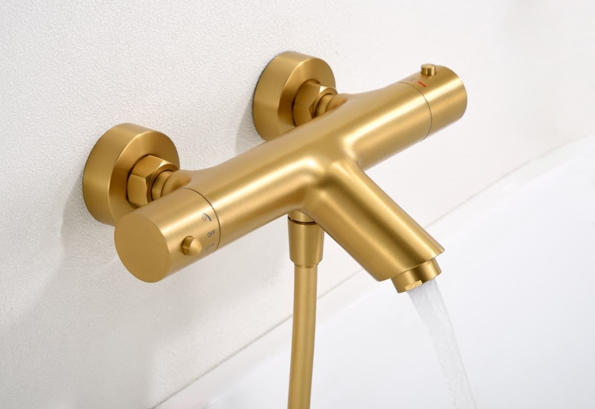 Griferia para baño / ducha termostatica serie MONZA acabado oro cepillado - Imagen 3