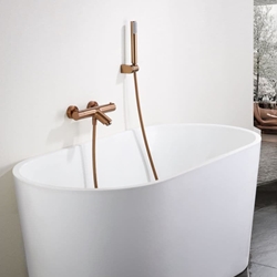 Griferia para baño / ducha Termostática serie MONZA acabado oro rosa cepillado - Imagen 1