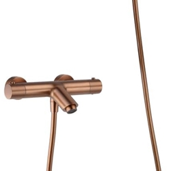 Griferia para baño / ducha termostatica serie MONZA acabado oro rosa cepillado - Imagen 2