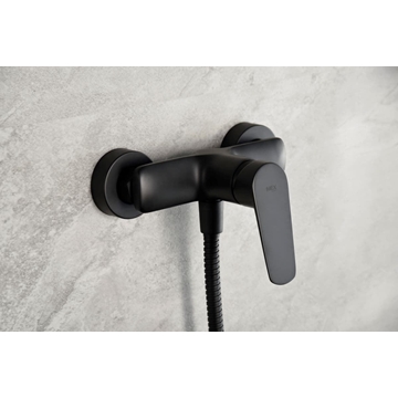 Griferia para ducha monomando serie BELGICA acabado negro mate - Imagen 2