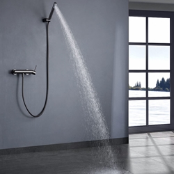 Griferia para ducha monomando serie MONZA acabado negro gun metal - Imagen 1