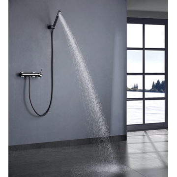 Griferia para ducha monomando serie MONZA acabado negro gun metal - Imagen 1