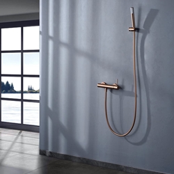 Griferia para ducha monomando serie MONZA acabado oro rosa cepillado - Imagen 1