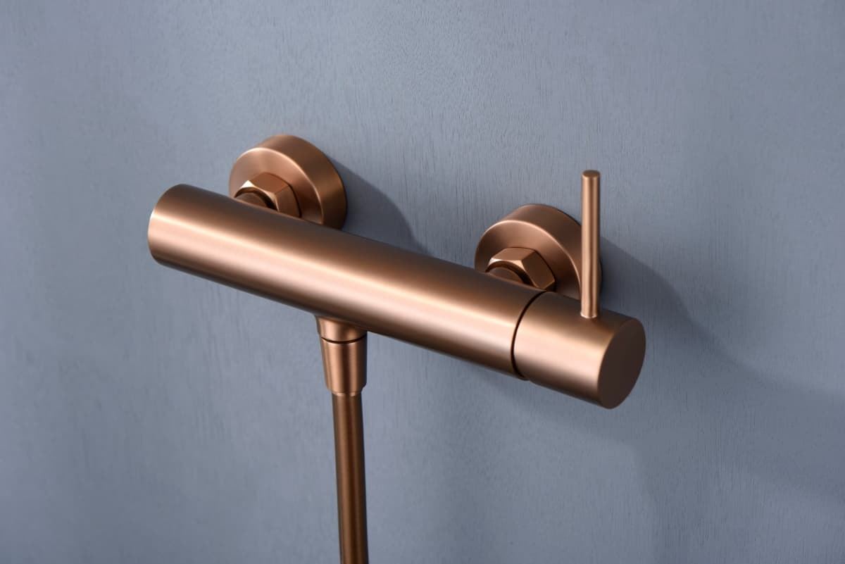 Griferia para ducha monomando serie MONZA acabado oro rosa cepillado - Imagen 2