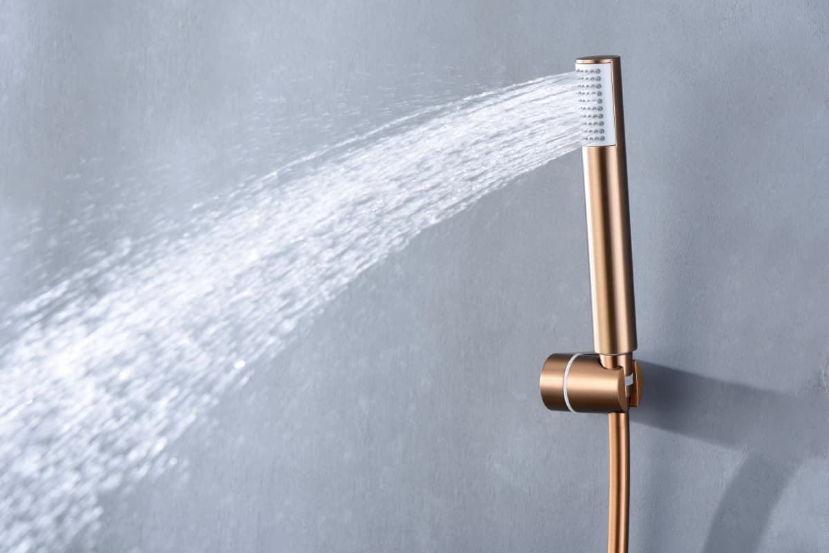 Griferia para ducha monomando serie MONZA acabado oro rosa cepillado - Imagen 3
