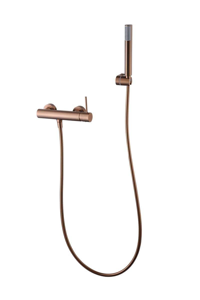 Griferia para ducha monomando serie MONZA acabado oro rosa cepillado - Imagen 4