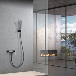 Griferia para ducha monomando serie PISA acabado negro gun metal - Imagen 1