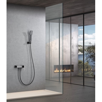 Griferia para ducha monomando serie PISA acabado negro gun metal - Imagen 1