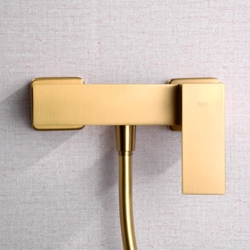 Griferia para ducha monomando serie PISA acabado oro cepillado - Imagen 2