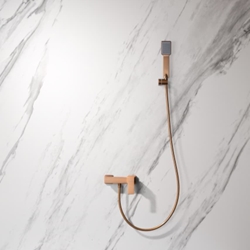 Griferia para ducha monomando serie PISA acabado oro rosa cepillado - Imagen 1