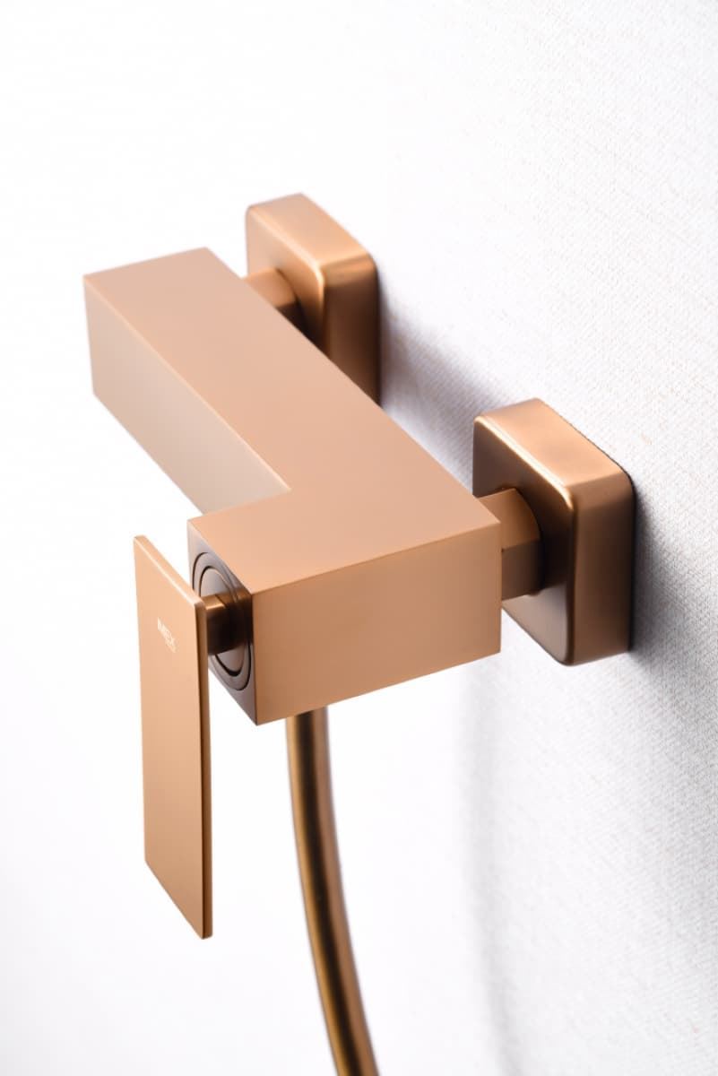 Griferia para ducha monomando serie PISA acabado oro rosa cepillado - Imagen 2