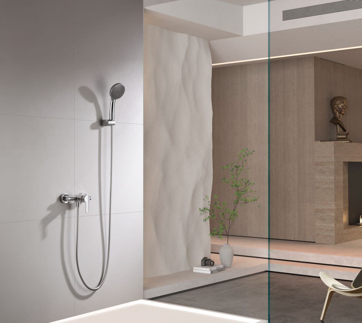 Griferia para ducha monomando serie ROMA acabado cromo - Imagen 1