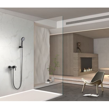 Griferia para ducha monomando serie ROMA acabado negro mate - Imagen 1