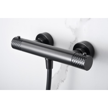 Griferia para ducha Termostática serie GENOVA acabado negro gun metal - Imagen 2