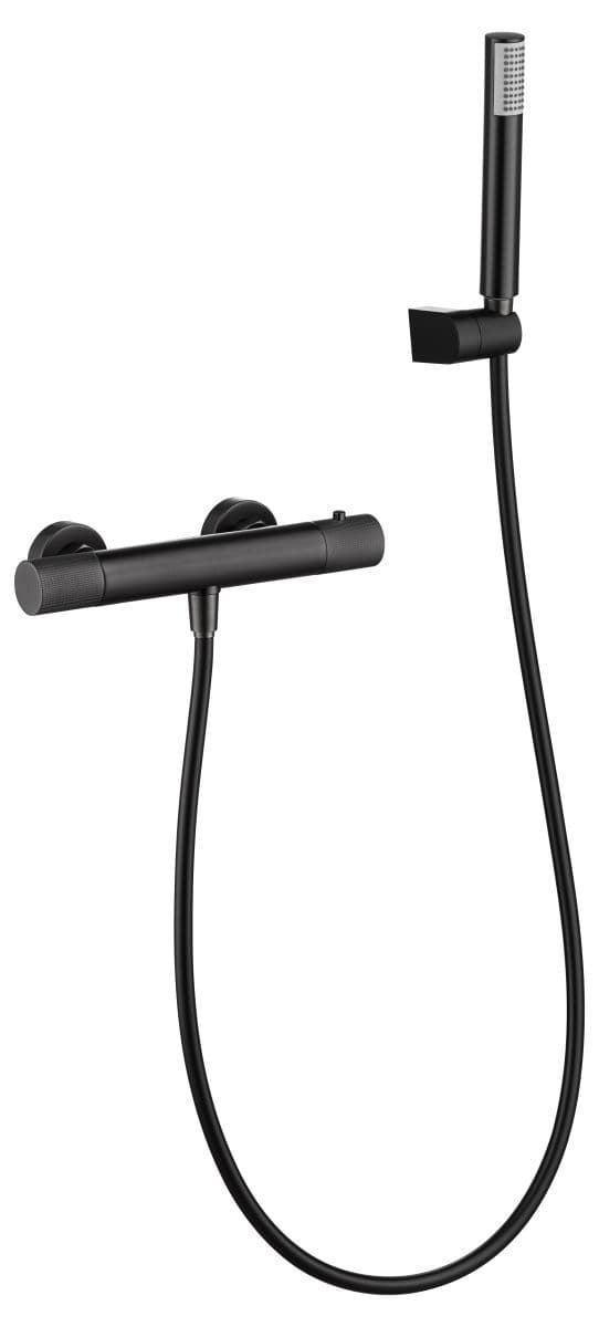 Griferia para ducha Termostática serie LINE acabado black gun metal - Imagen 2