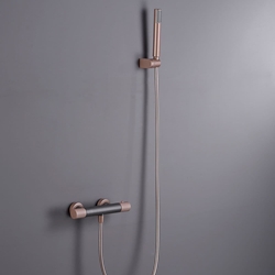 Griferia para ducha Termostática serie LINE acabado gris mate / champagne - Imagen 1