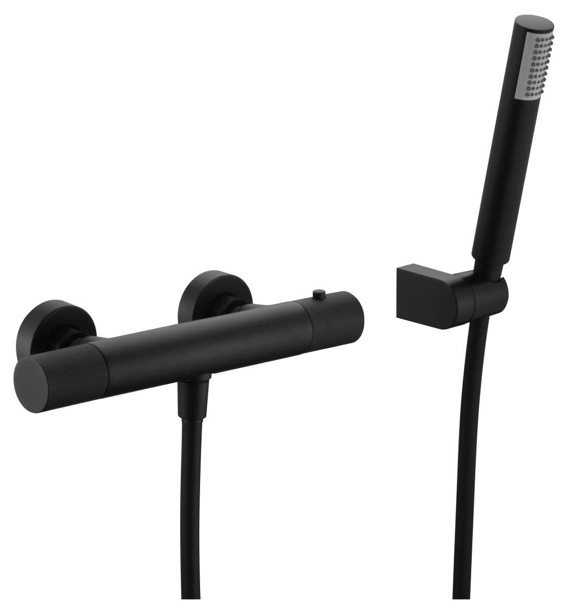 Griferia para ducha Termostática serie LINE acabado negro mate - Imagen 2