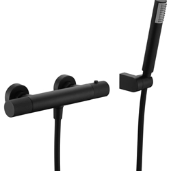 Griferia para ducha Termostática serie LINE acabado negro mate - Imagen 2