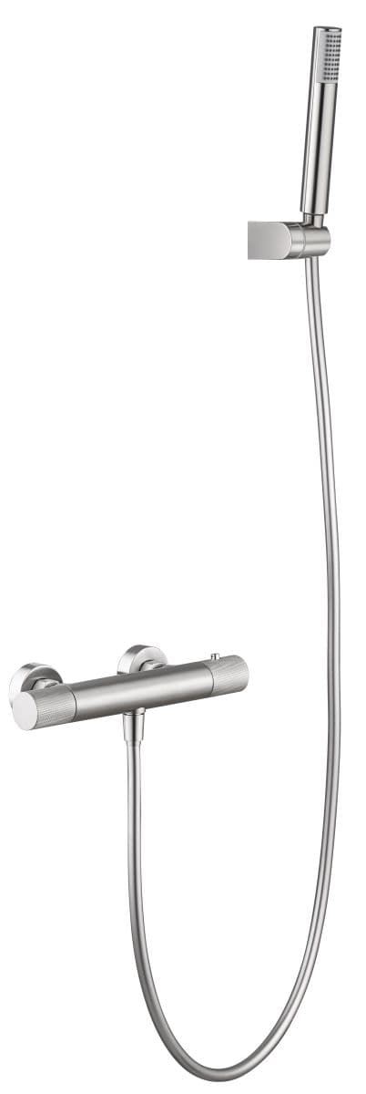 Griferia para ducha Termostática serie LINE acabado niquel cepillado - Imagen 2