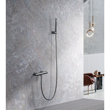 Griferia para ducha Termostática serie MONZA acabado black gun metal - Imagen 1