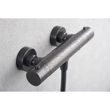 Griferia para ducha Termostática serie MONZA acabado black gun metal - Imagen 2