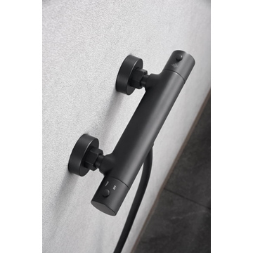 Griferia para ducha Termostática serie MONZA acabado black gun metal - Imagen 2